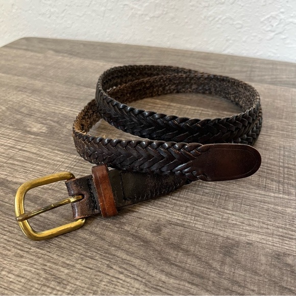 Bundle(2) size 36 Braided Leather Brown Belts - Picture 1 of 10
